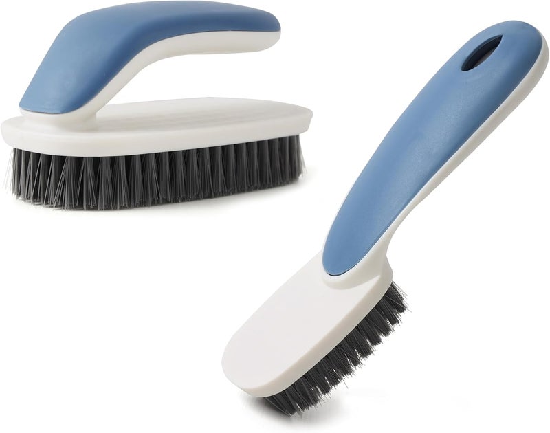 kagyuan Laundry Scrub Brush 2 Pack,Soft Bristle Cleaning Scrub Brush, Shoe Cleaning Brush, Brush for Stains on Clothes, Hat Brush, Household Cleaning Tool for Bathroom Countertop Bathtubs (Blue) - Image 1